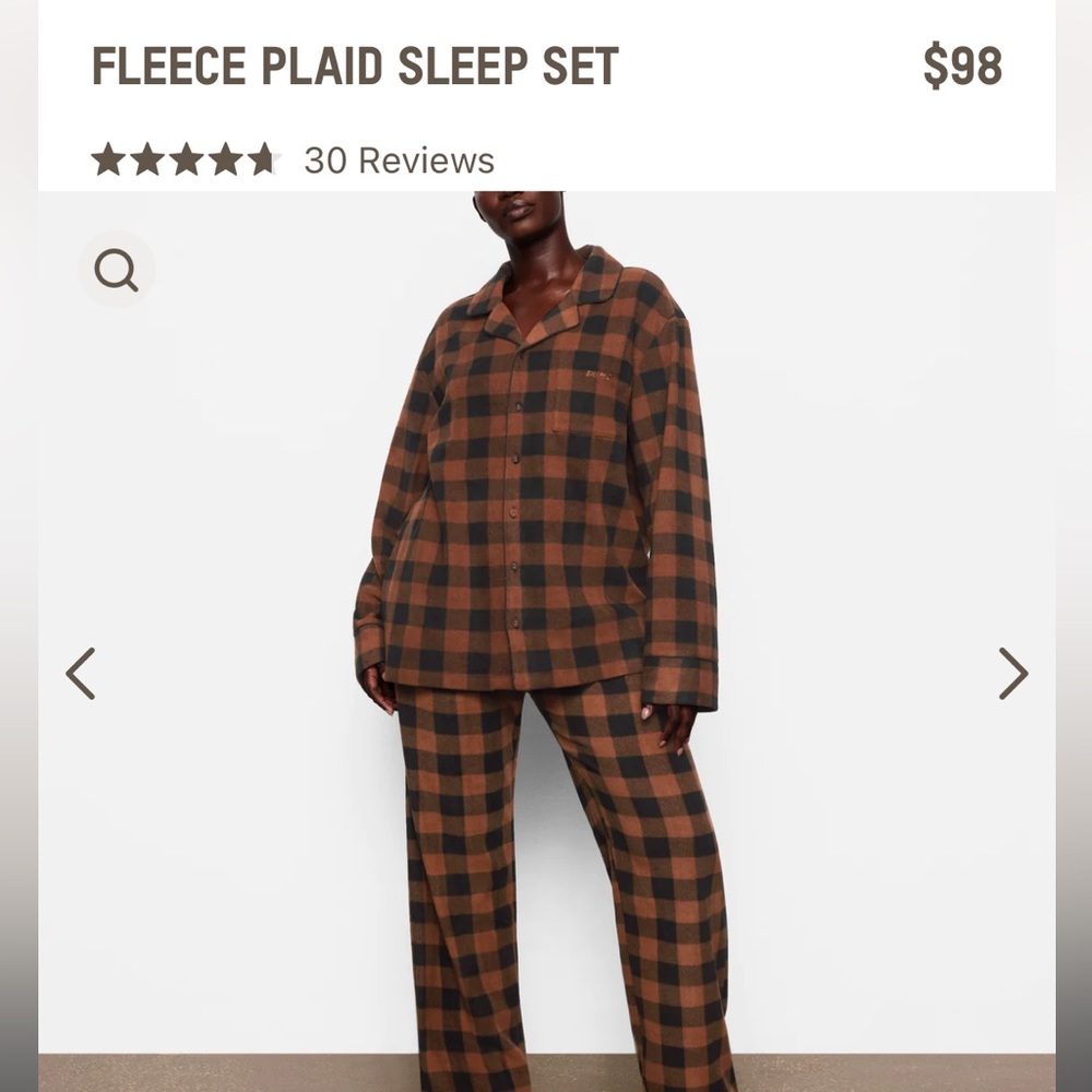 NWT IN GIFT BOX - Skims Jasper Buffalo Plaid Pajama Set - Sold Out Online